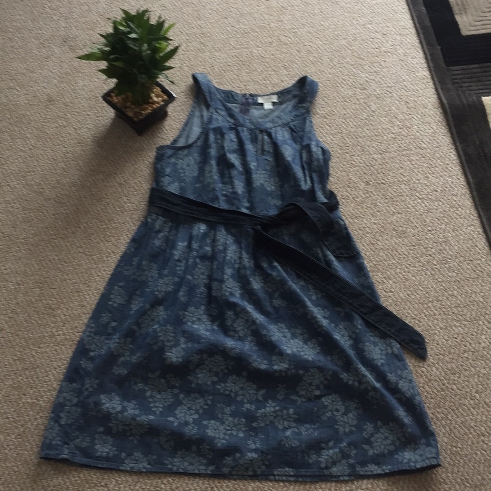 Loft blue jean color light weight flower dress